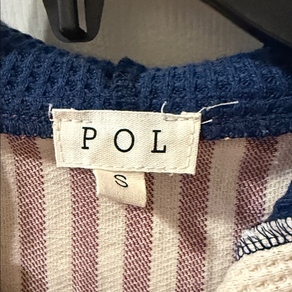 POL Waffle-Knit Zip Hoodie in Navy, Cream, Burgundy - Picture 2 of 6